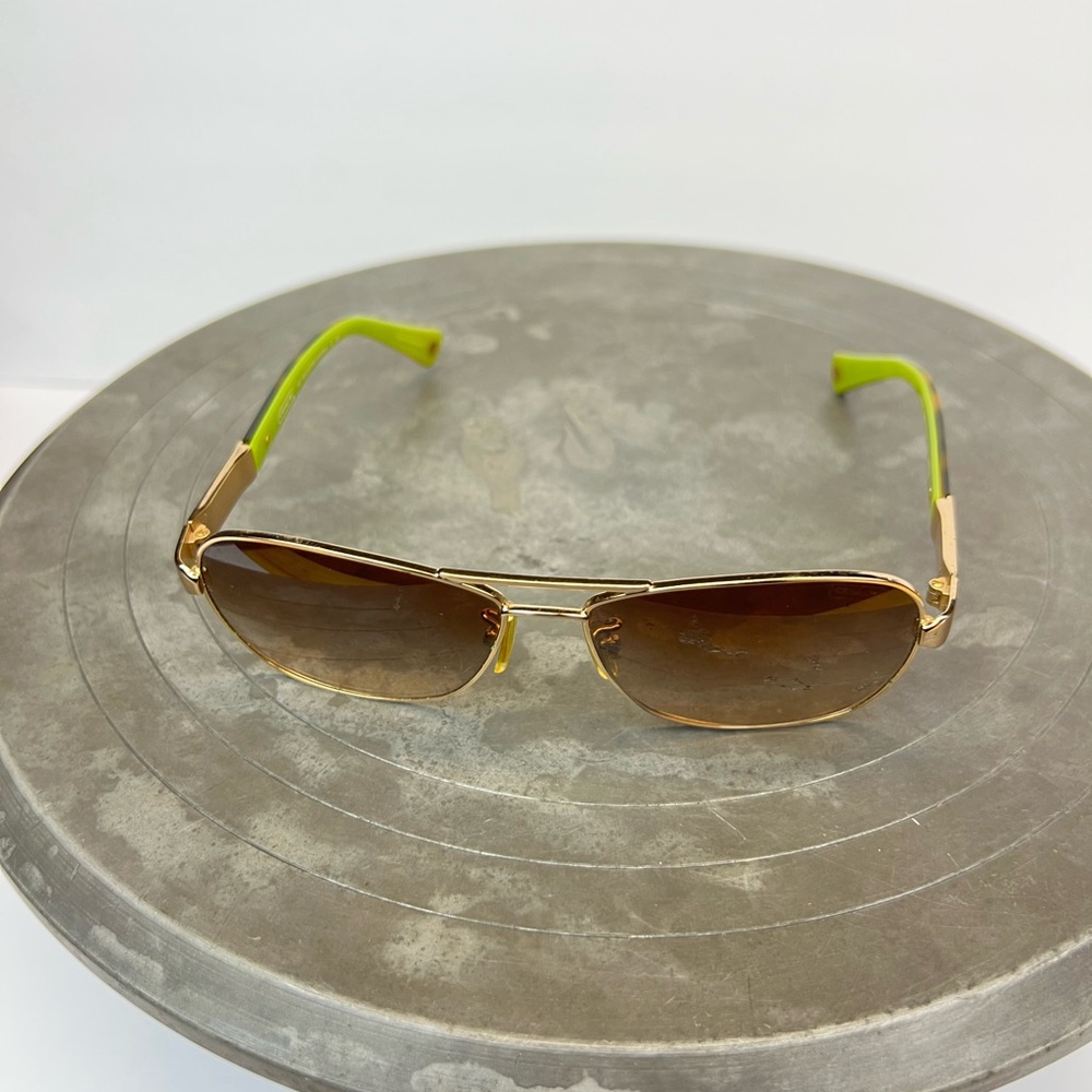 Coach Gold Sunglasses with Green Accents - Picture 11 of 11